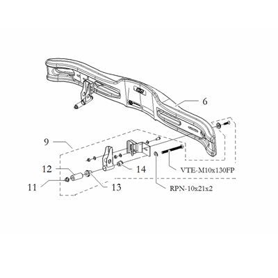 Rear Spoiler Attach kit KG TRIS/HULK 28mm