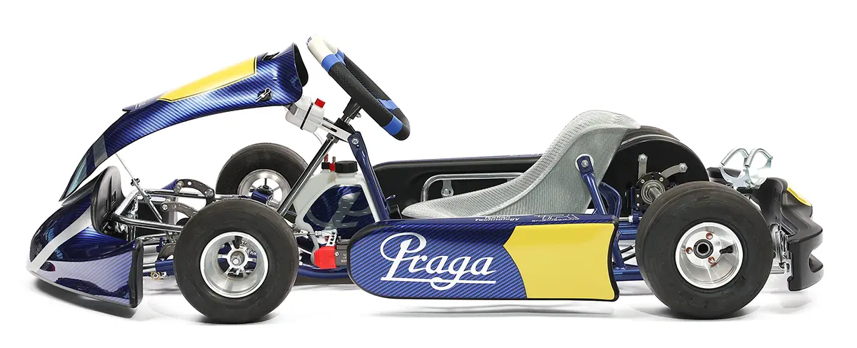 go-kart with 'Peaga' branding on a white background
