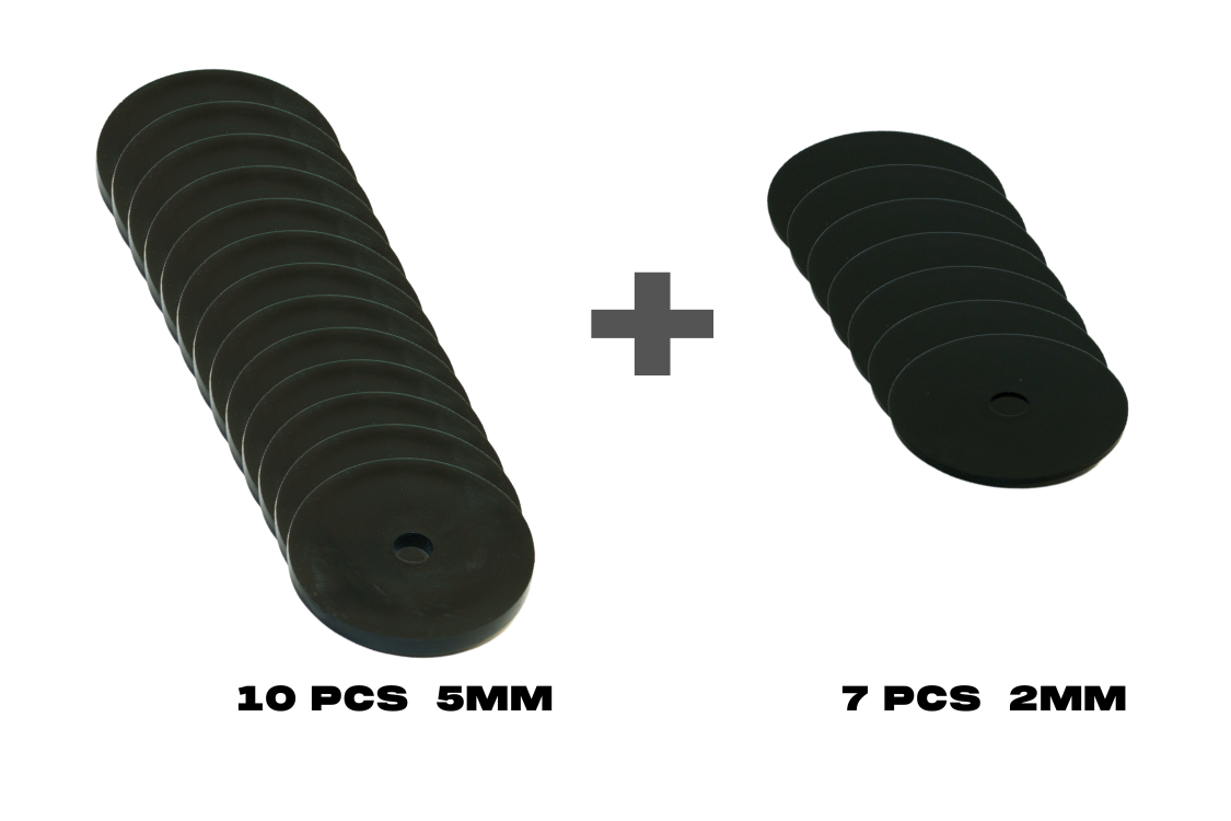 SEAT WASHER KIT (10 - 5MM + 7- 2MM) - BLACK-RED-BLUE