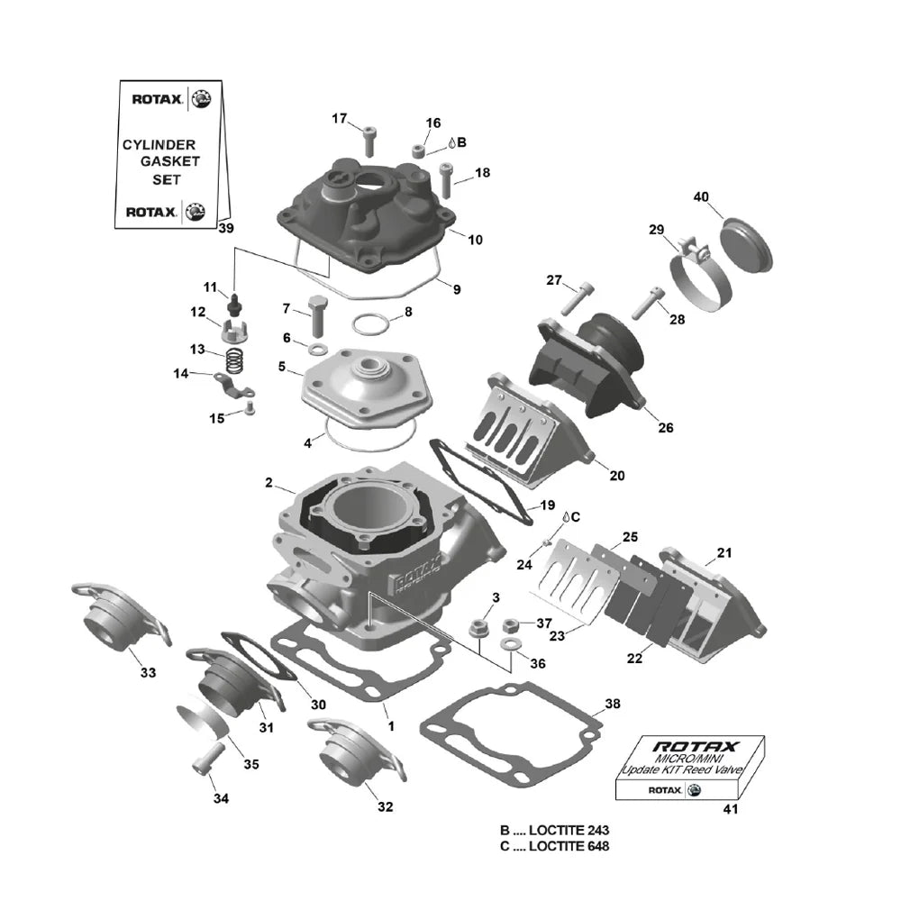 Cylinder Base Gasket 0,8 MM - Rotax